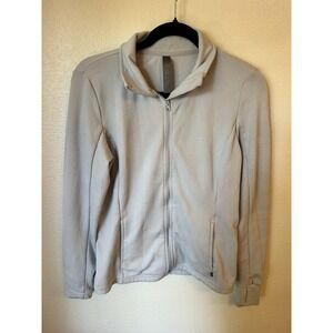 Mondetta Thermal Stretch Winter Sweatshirt Women Size  M. Gray Thumbhole 1/4 Zip